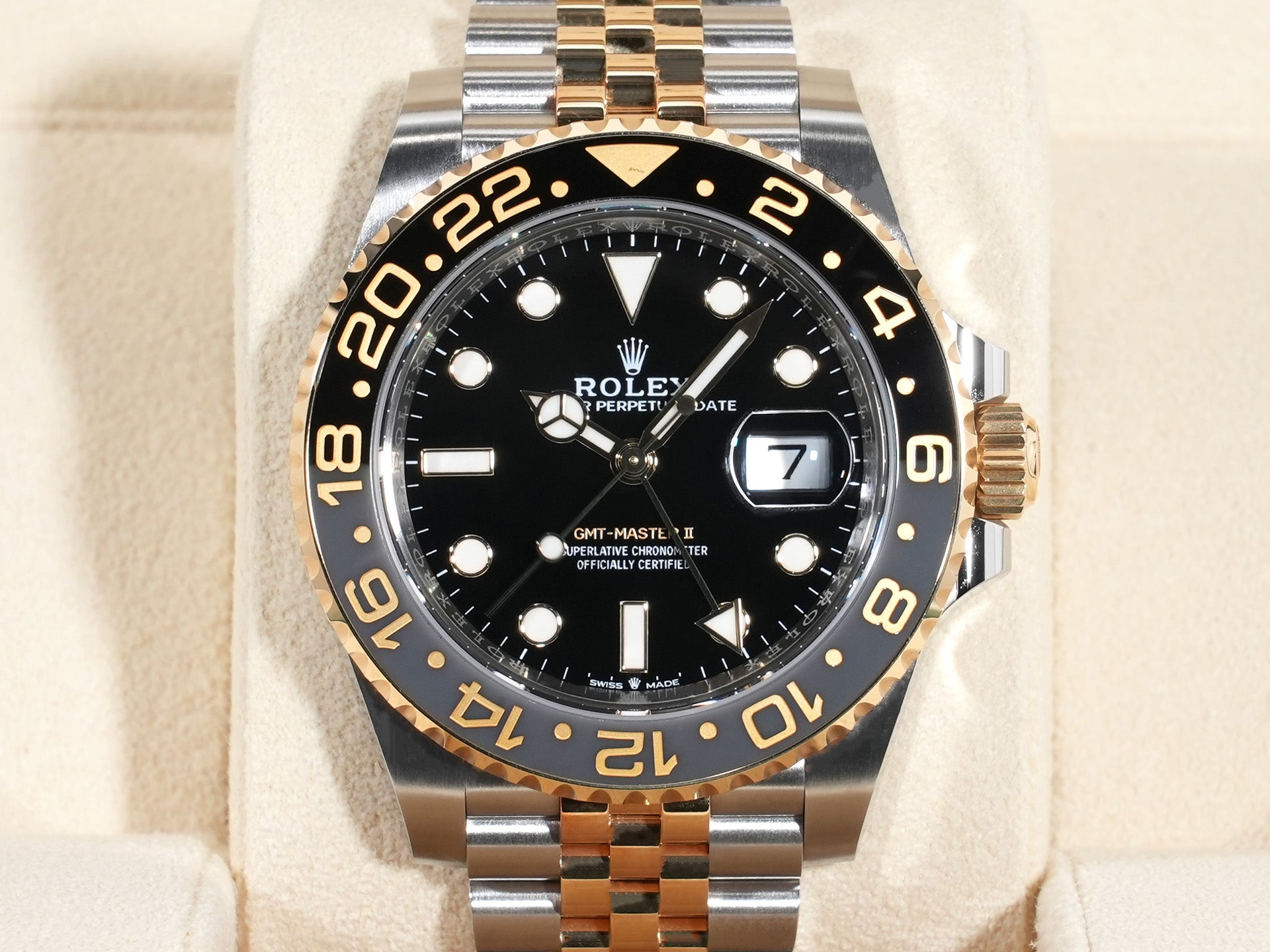 Rolex GMT Master II Ref.126713GRNR SS/YG Black Dial Jubilee Bracelet Good Condition m7yw9beb