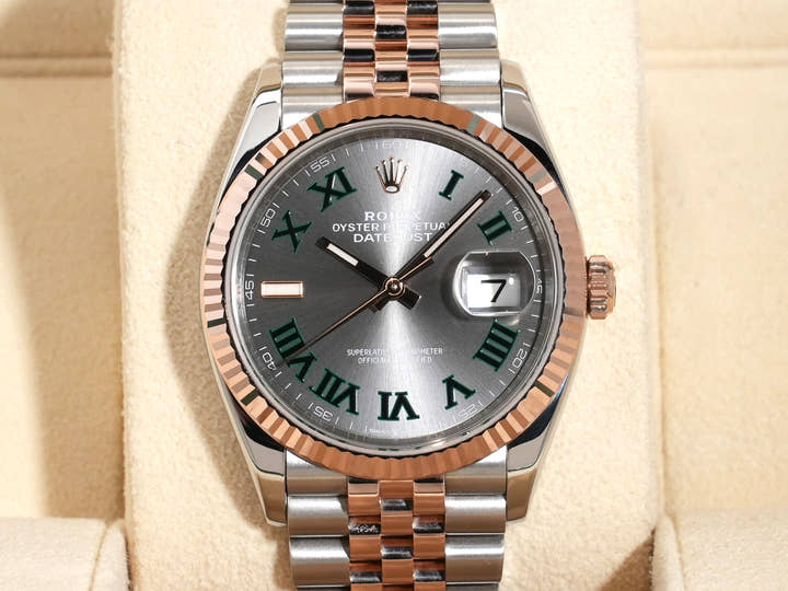 Rolex Datejust 36 Ref. 126231 Stainless Steel/Everose Gold Slate Roman Dial Jubilee Bracelet