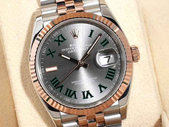 Rolex Datejust 36 Ref. 126231 Stainless Steel/Everose Gold Slate Roman Dial Jubilee Bracelet