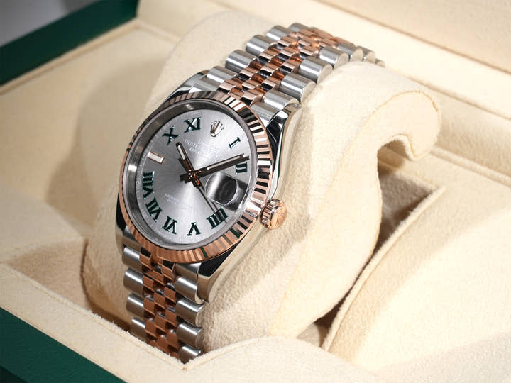 Rolex Datejust 36 Ref. 126231 Stainless Steel/Everose Gold Slate Roman Dial Jubilee Bracelet