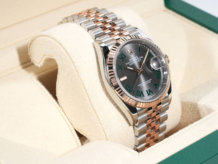 Rolex Datejust 36 Ref. 126231 Stainless Steel/Everose Gold Slate Roman Dial Jubilee Bracelet