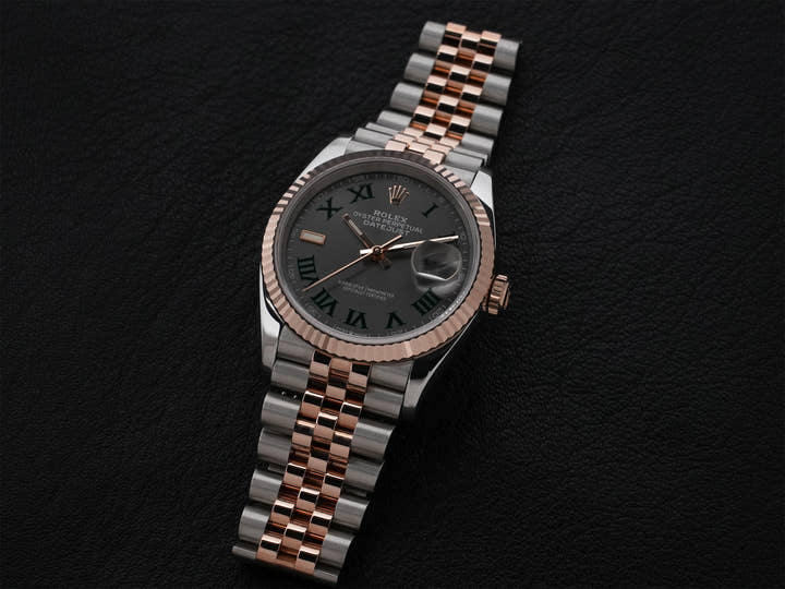 Rolex Datejust 36 Ref. 126231 Stainless Steel/Everose Gold Slate Roman Dial Jubilee Bracelet