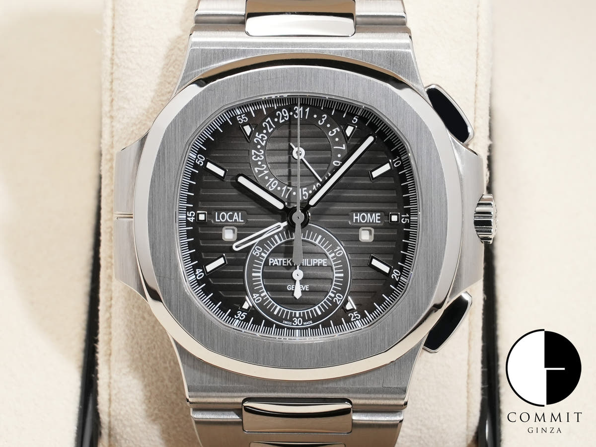 パテックフィリップ ノーチラス トラベルタイム クロノグラフ Ref.5990/1A-001 SS ブラックグラデーション文字盤 美中古 qj96g6i2