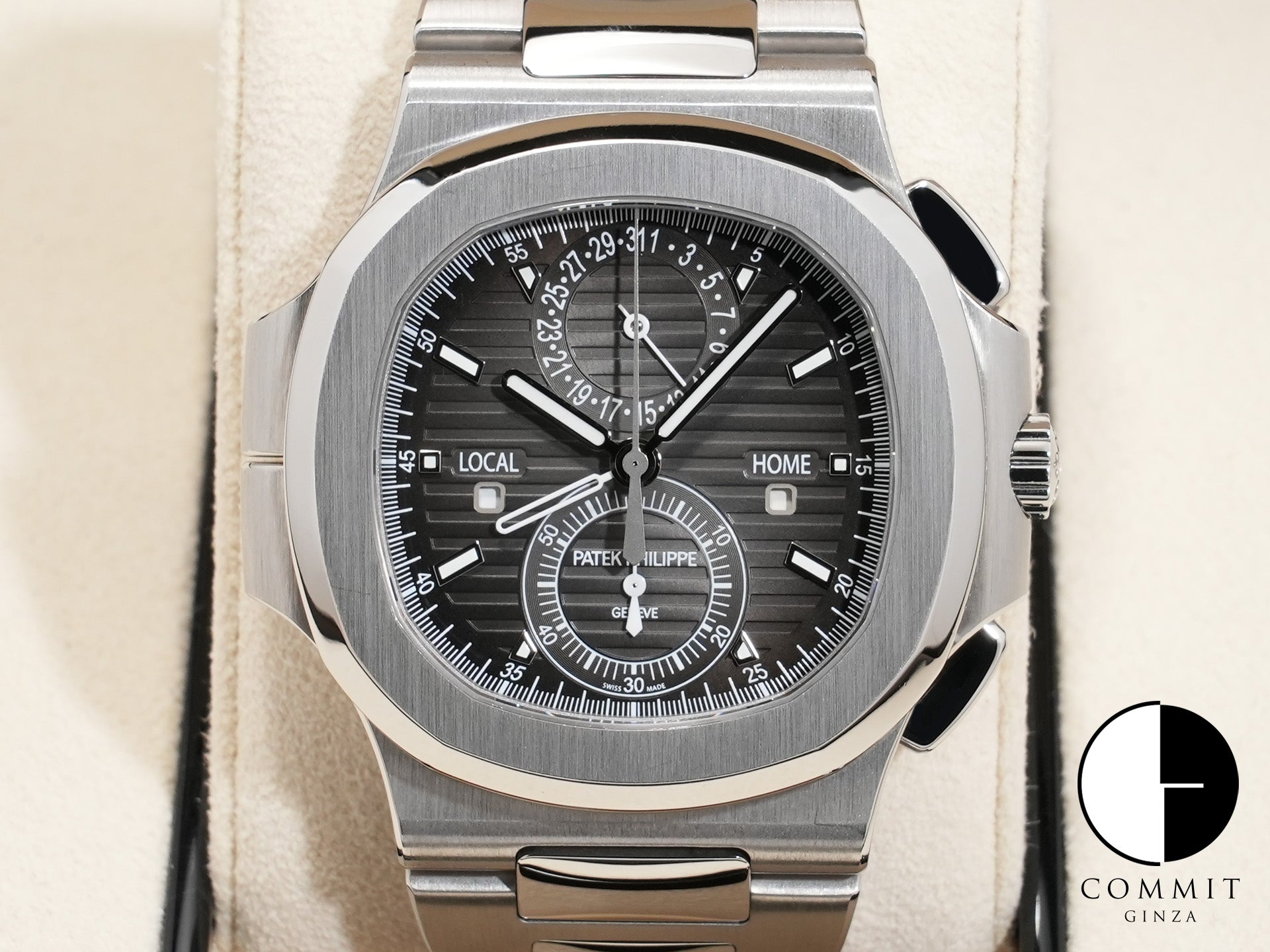 パテックフィリップ ノーチラス トラベルタイム クロノグラフ Ref.5990/1A-001 SS ブラックグラデーション文字盤 美中古 qj96g6i2