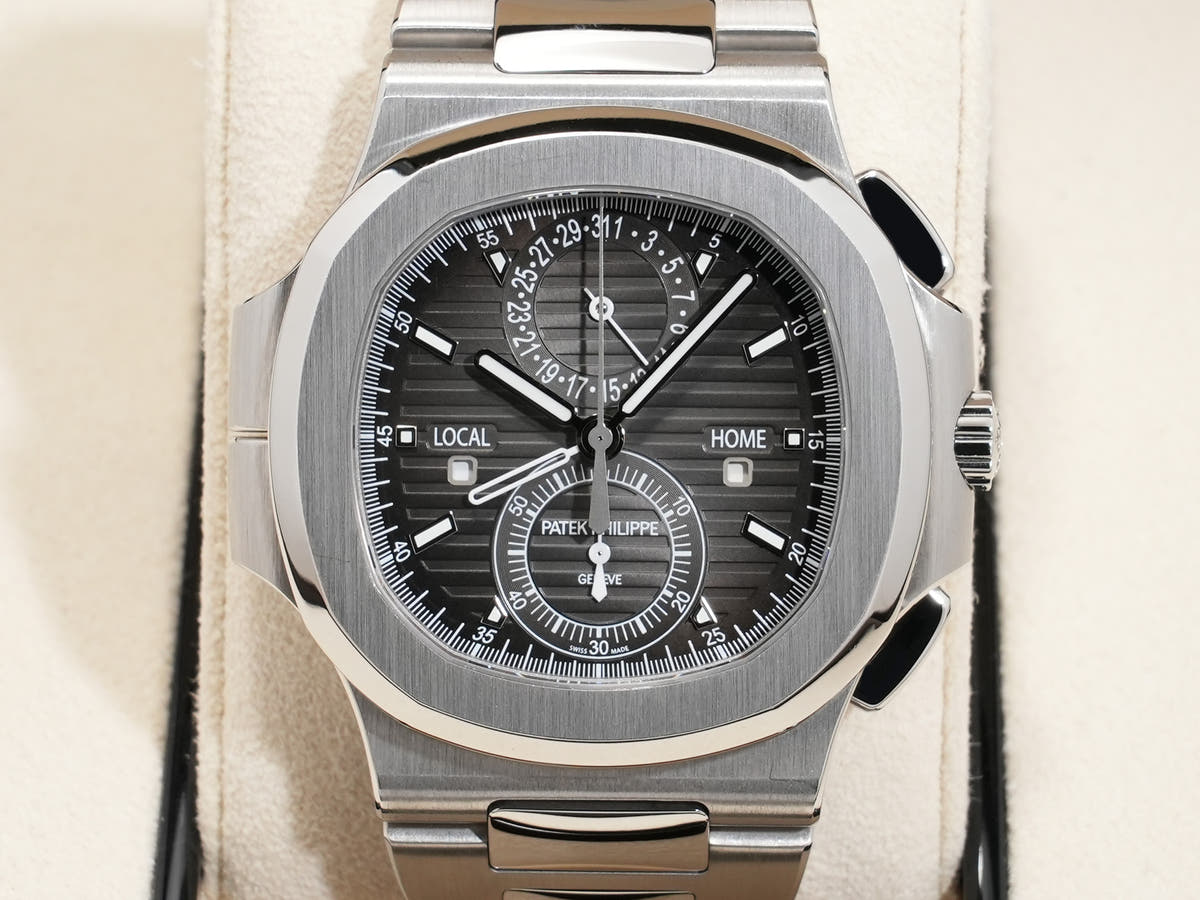 パテックフィリップ ノーチラス トラベルタイム クロノグラフ Ref.5990/1A-001 SS ブラックグラデーション文字盤 美中古 qj96g6i2