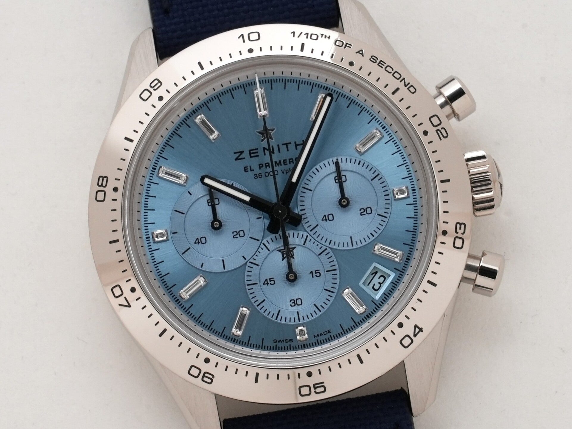 ゼニス クロノマスター スポーツ ヨシダ スペシャル エディション Ref.65.3103.3600/53.C920 18KWG アクアブルー文字盤 美中古 d9o8ciwn