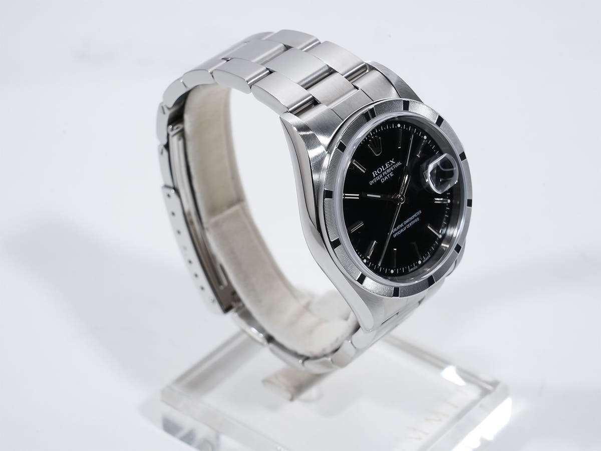 ロレックス オイスターパーペチュアル デイト Ref.15210 SS ブラック文字盤 中古 xkkex4uj