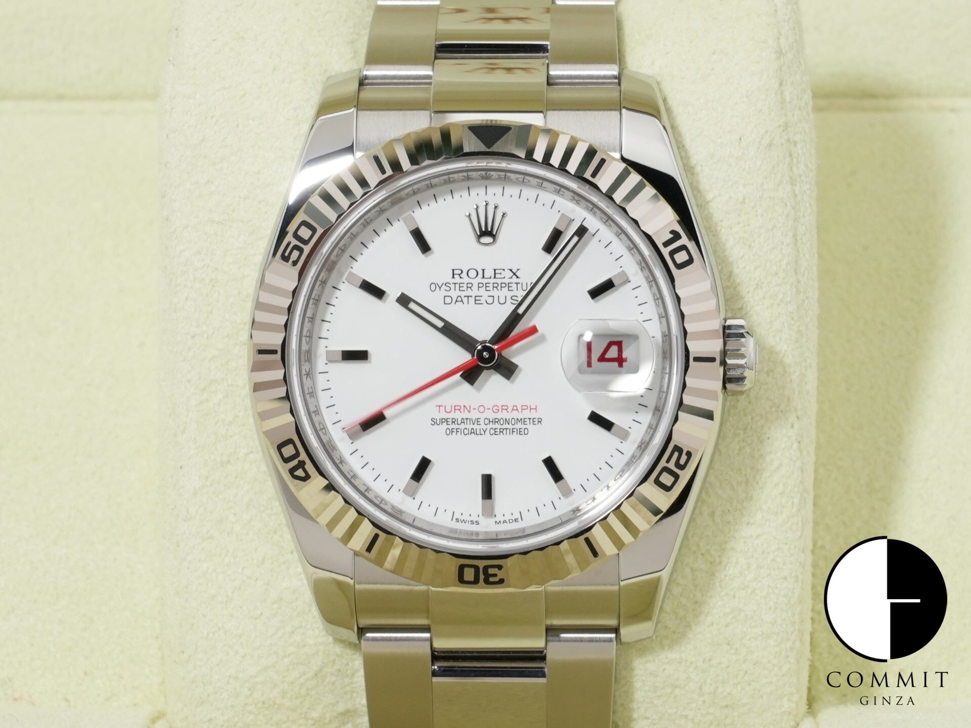 ロレックス デイトジャスト ターノグラフ Ref.116264 SS/WG ホワイト文字盤 オイスターブレスレット 美中古 s63skgfi