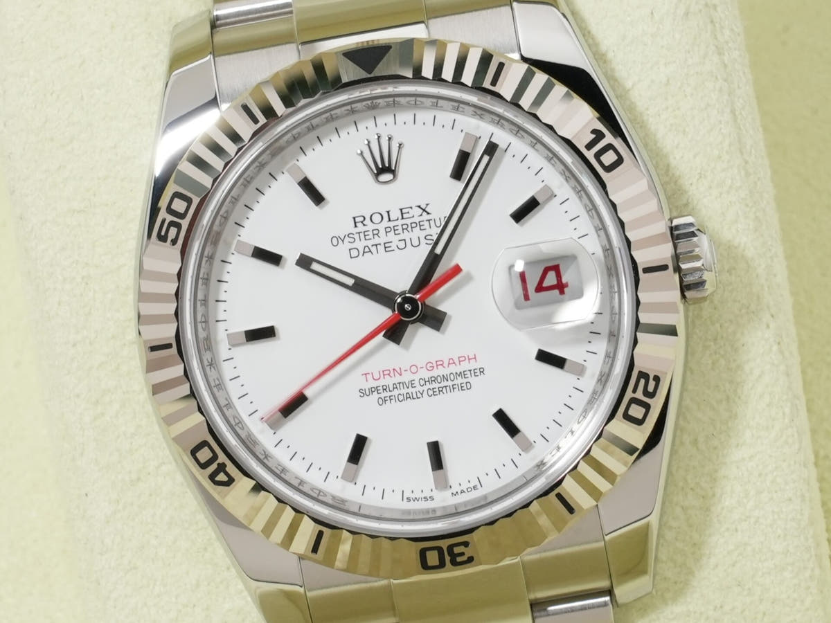 ロレックス デイトジャスト ターノグラフ Ref.116264 SS/WG ホワイト文字盤 オイスターブレスレット 美中古 s63skgfi
