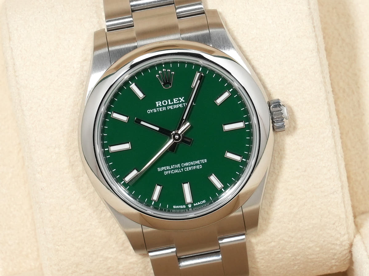 ロレックス オイスターパーペチュアル31 Ref.277200 SS グリーン文字盤 未使用 w695go69