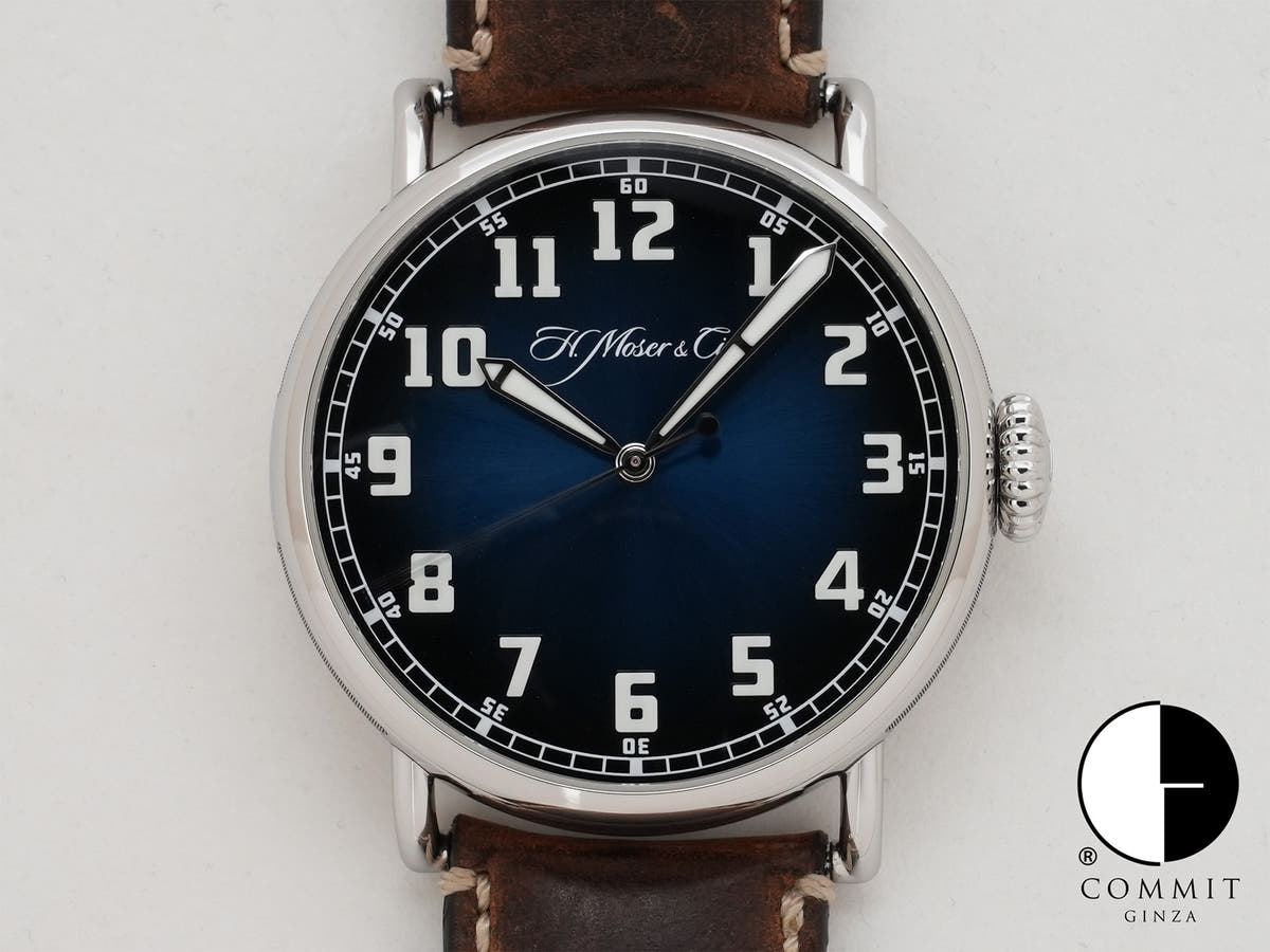 H.モーザー ヘリテージ センターセコンド Ref.8200-1201 SS ファンキーブルー フュメ文字盤 中古 mzwoma6a
