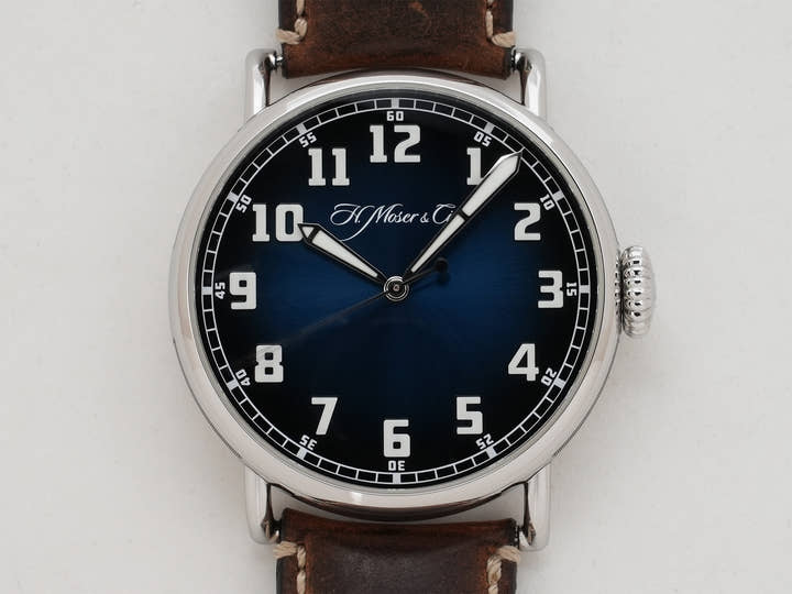 H.モーザー ヘリテージ センターセコンド Ref.8200-1201 SS ファンキーブルー フュメ文字盤 中古 mzwoma6a
