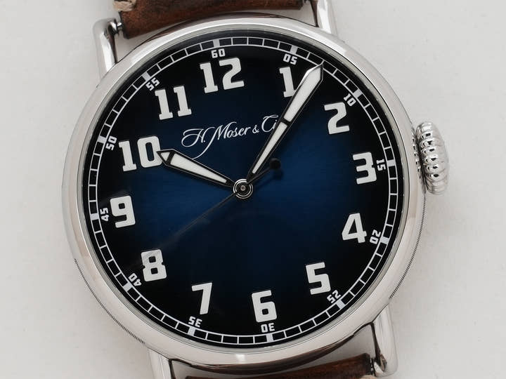 H.モーザー ヘリテージ センターセコンド Ref.8200-1201 SS ファンキーブルー フュメ文字盤 中古 mzwoma6a
