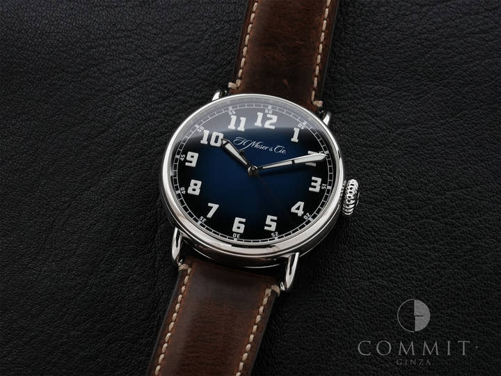 H.モーザー ヘリテージ センターセコンド Ref.8200-1201 SS ファンキーブルー フュメ文字盤 中古 mzwoma6a