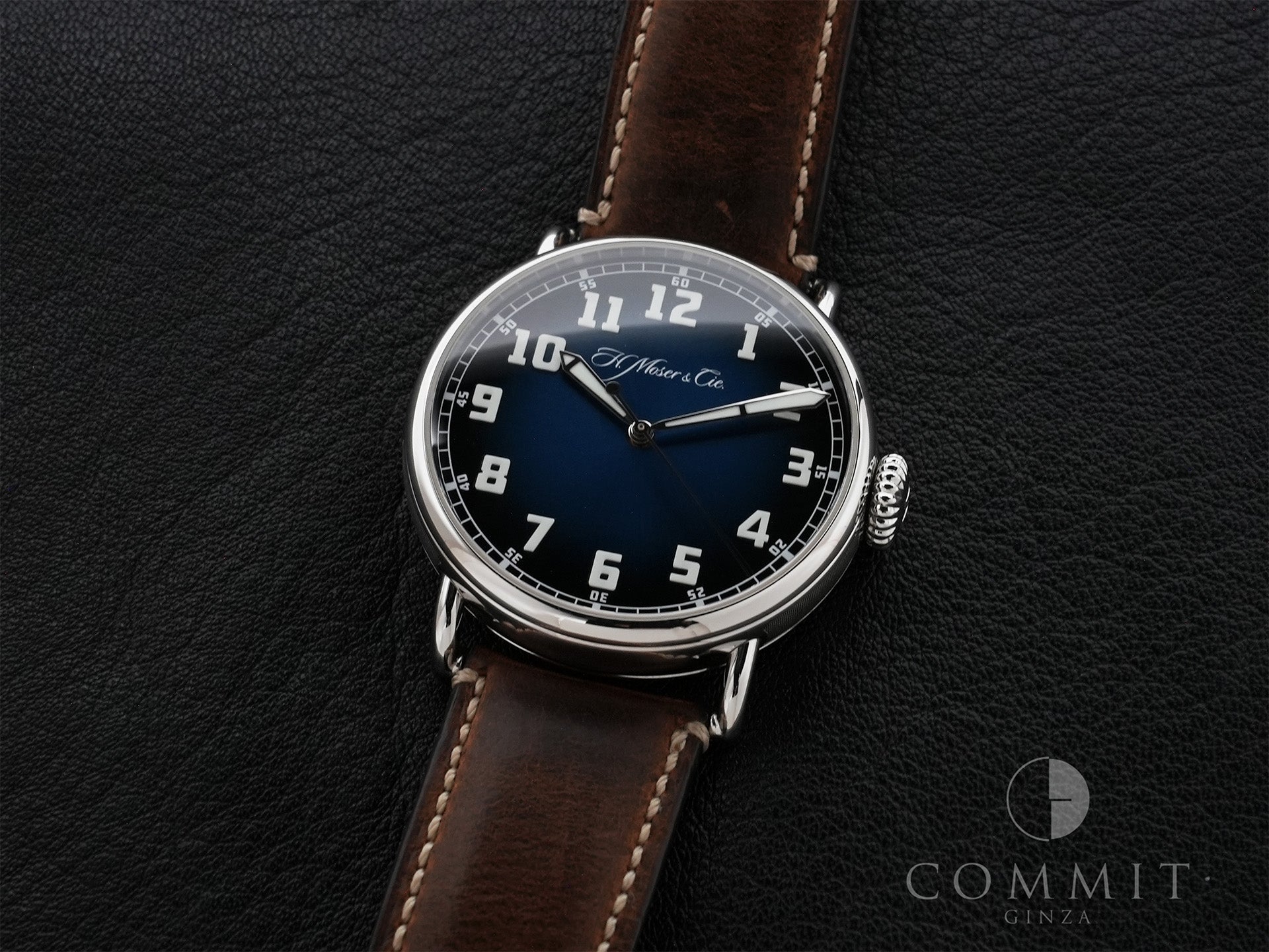 H.モーザー ヘリテージ センターセコンド Ref.8200-1201 SS ファンキーブルー フュメ文字盤 中古 mzwoma6a