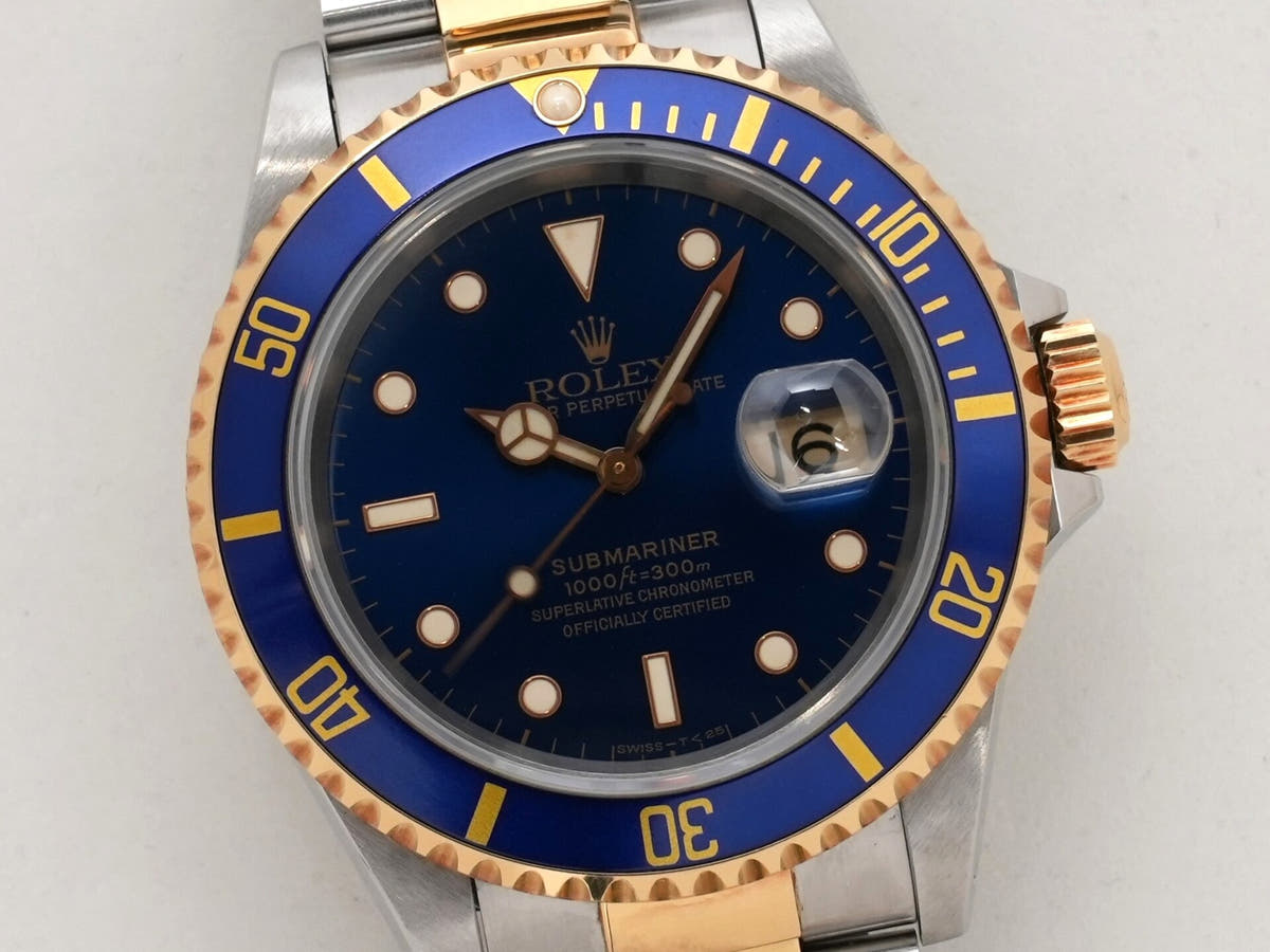 ロレックス サブマリーナー デイト Ref.16613 SS/YG ブルー文字盤 中古 zn6w67mu