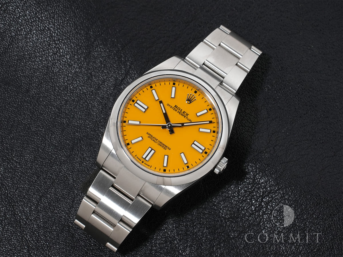 ロレックス オイスターパーペチュアル41 Ref.124300 SS イエロー文字盤 中古 owoizujr