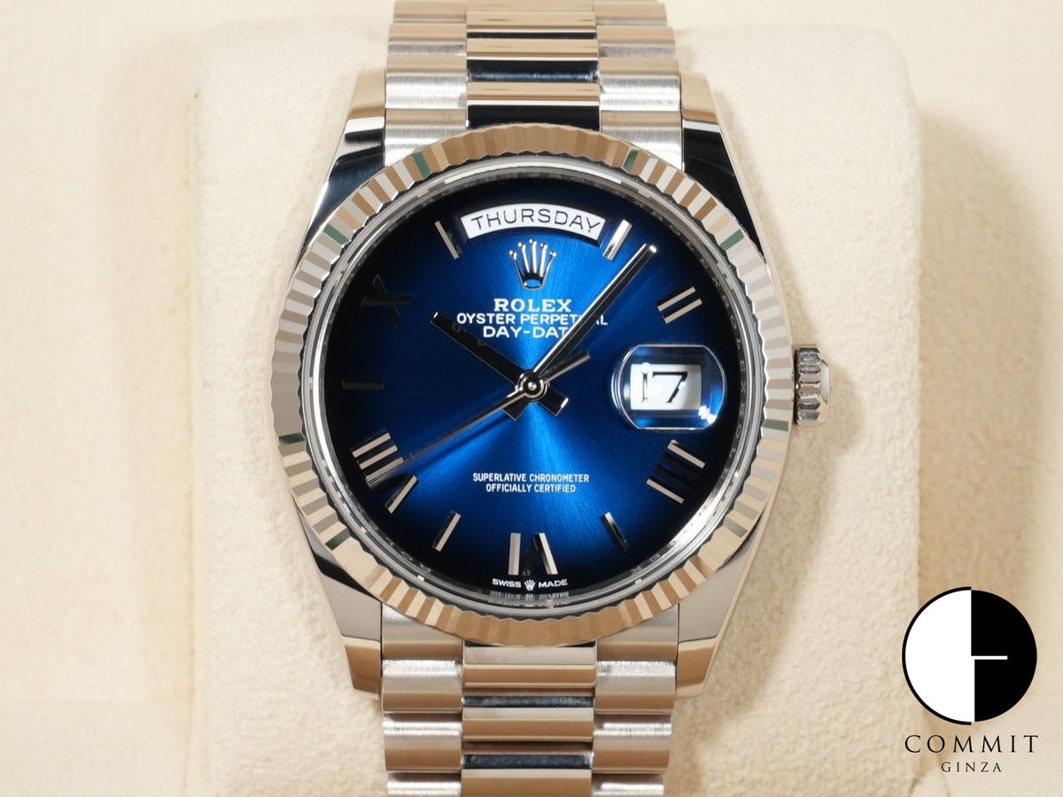 Rolex Day-Date 36 Ref.128239 18KWG Blue Ombre Dial Used 5ut4qati