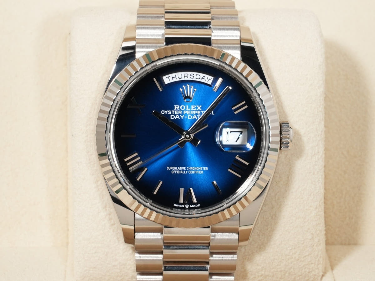 Rolex Day-Date 36 Ref.128239 18KWG Blue Ombre Dial Used 5ut4qati