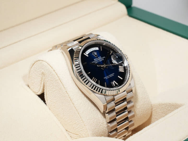 Rolex Day-Date 36 Ref. 128239 White Gold Blue Ombre Dial