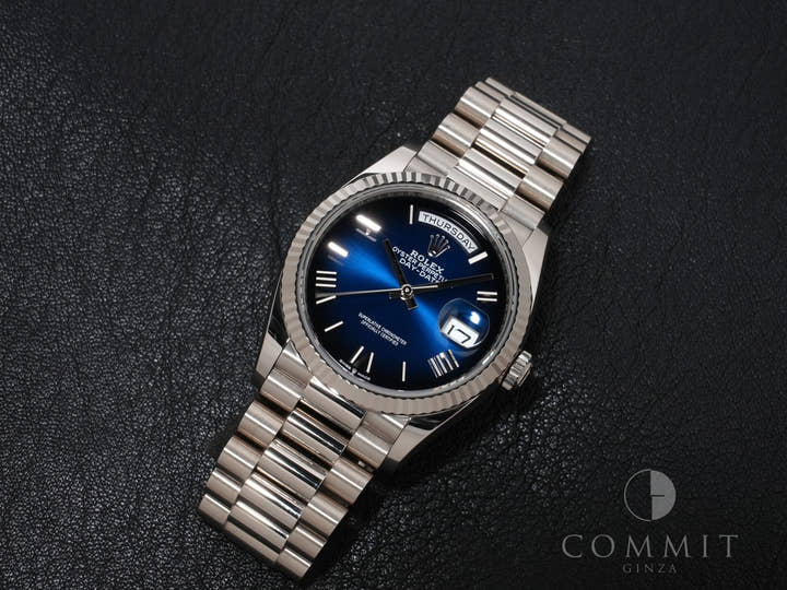 Rolex Day-Date 36 Ref. 128239 White Gold Blue Ombre Dial