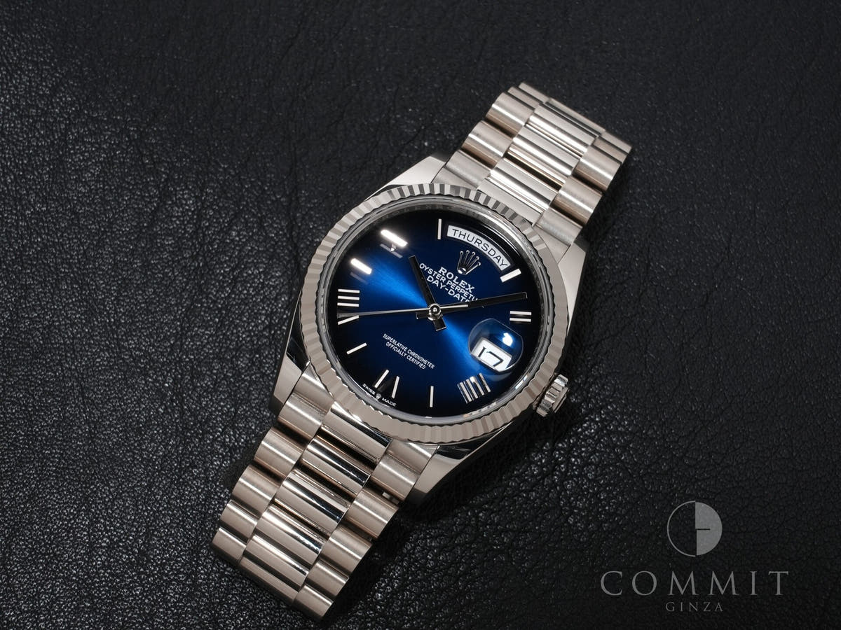 Rolex Day-Date 36 Ref.128239 18KWG Blue Ombre Dial Used 5ut4qati