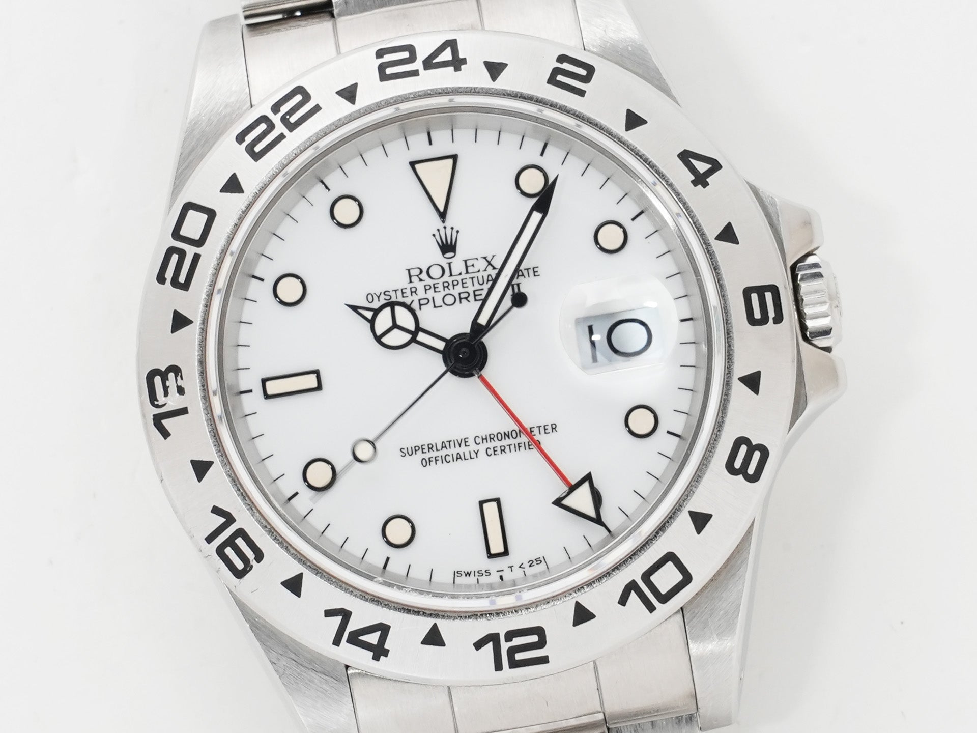 ロレックス エクスプローラーII Ref.16550 ステンレススチール ホワイト文字盤 オイスターブレスレット 中古 xp8mrymf
