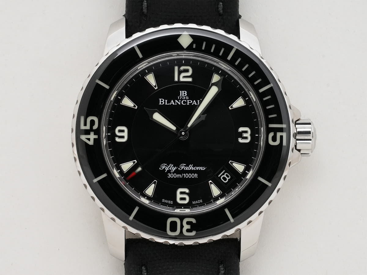 ブランパン フィフティ ファゾムス オートマティック Ref.5015-1130-52A SS ブラック文字盤 美品 xpsyn8uu