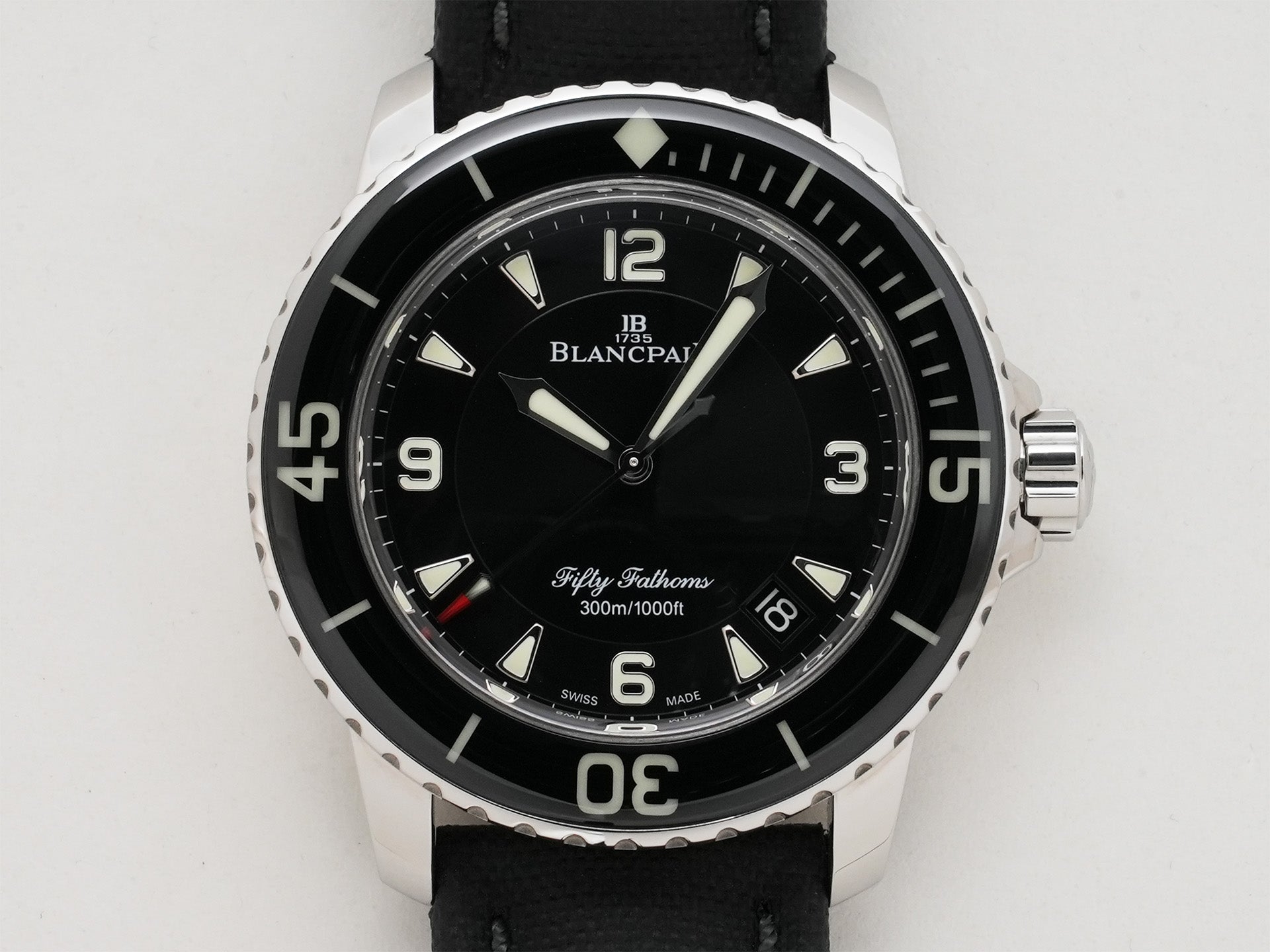 ブランパン フィフティ ファゾムス オートマティック Ref.5015-1130-52A SS ブラック文字盤 美品 xpsyn8uu