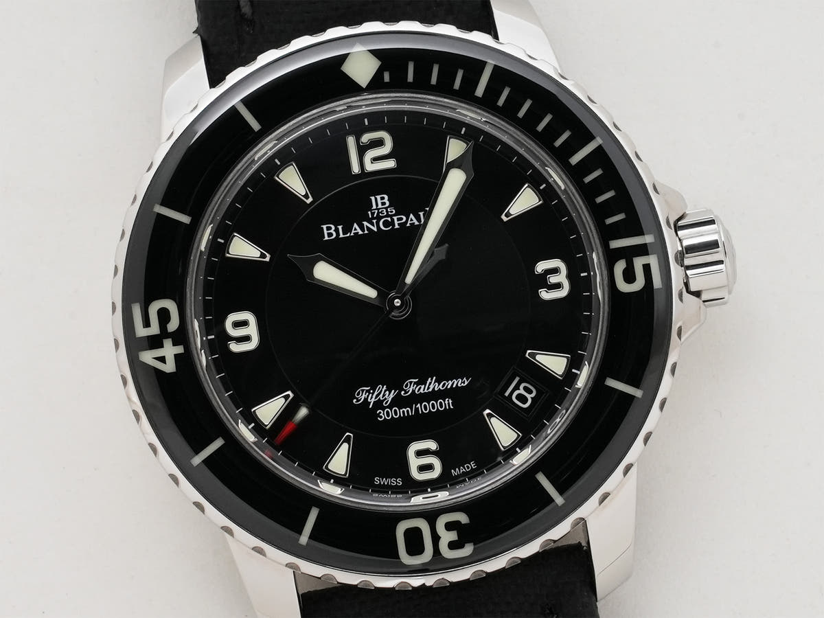 ブランパン フィフティ ファゾムス オートマティック Ref.5015-1130-52A SS ブラック文字盤 美品 xpsyn8uu