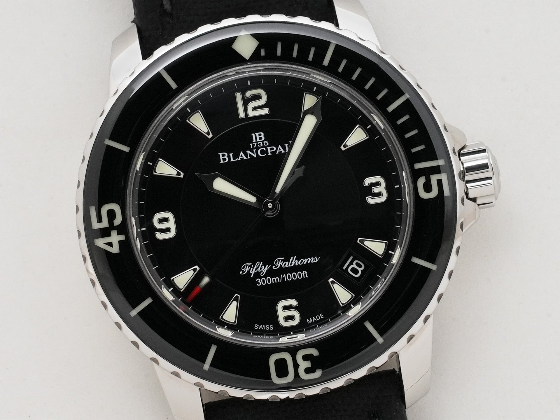 ブランパン フィフティ ファゾムス オートマティック Ref.5015-1130-52A SS ブラック文字盤 美品 xpsyn8uu