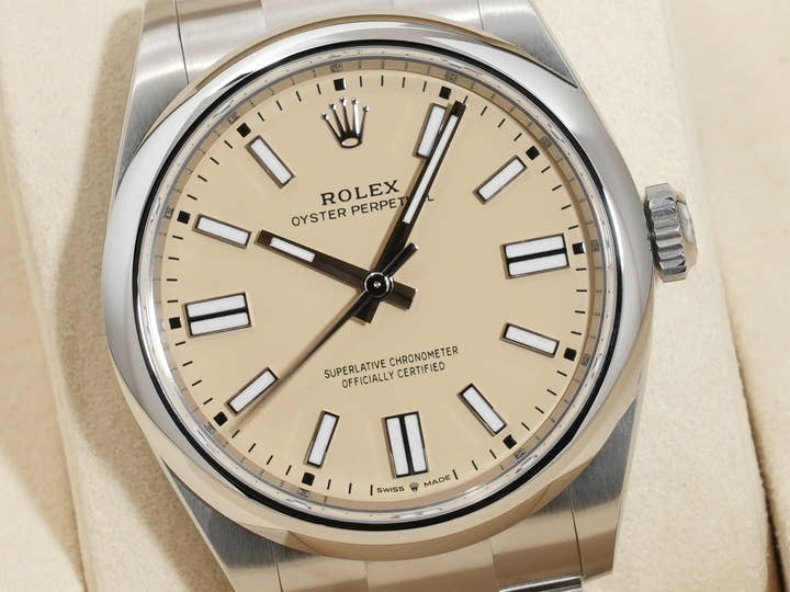 ロレックス オイスターパーペチュアル41 Ref.134300 ステンレススチール ベージュ文字盤