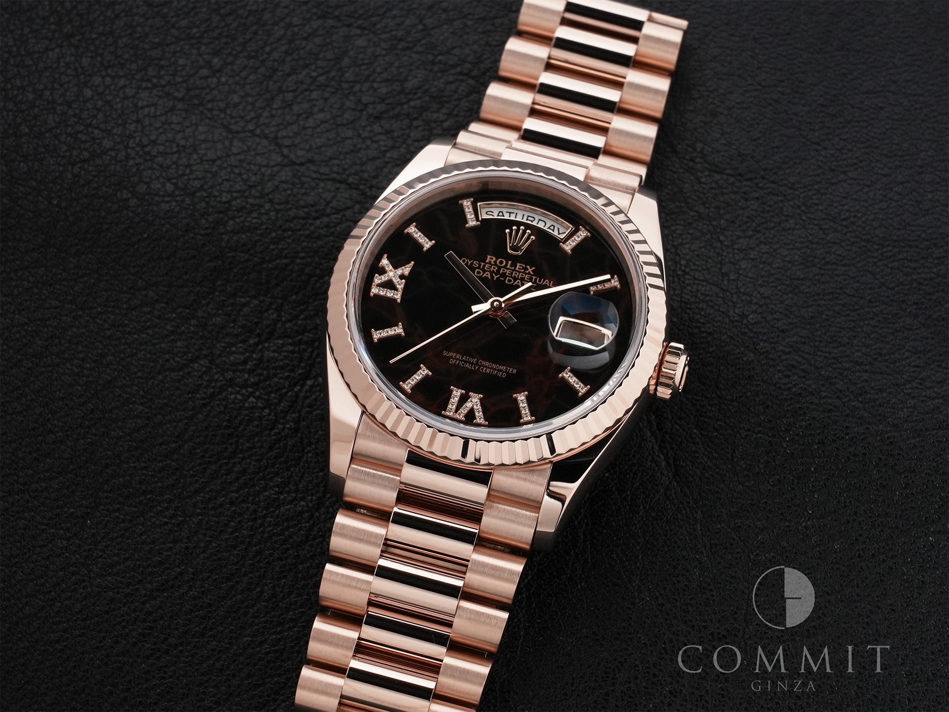 Rolex Day-Date Ref.128235 18KERG Eisenkiesel dial, good condition, pre-owned uw536aq2