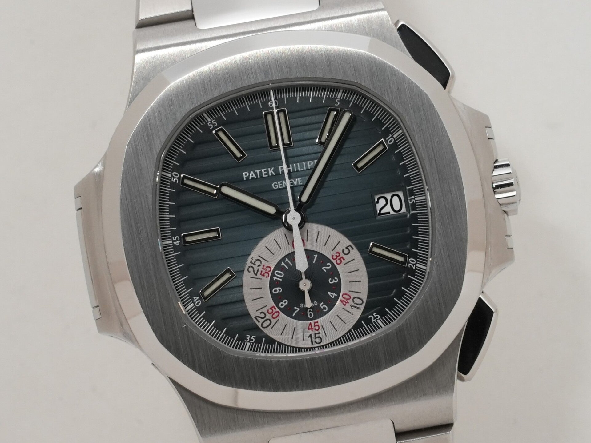 パテックフィリップ ノーチラス クロノグラフ Ref.5980/1A-001 SS ブルー文字盤 美中古 npknywtx