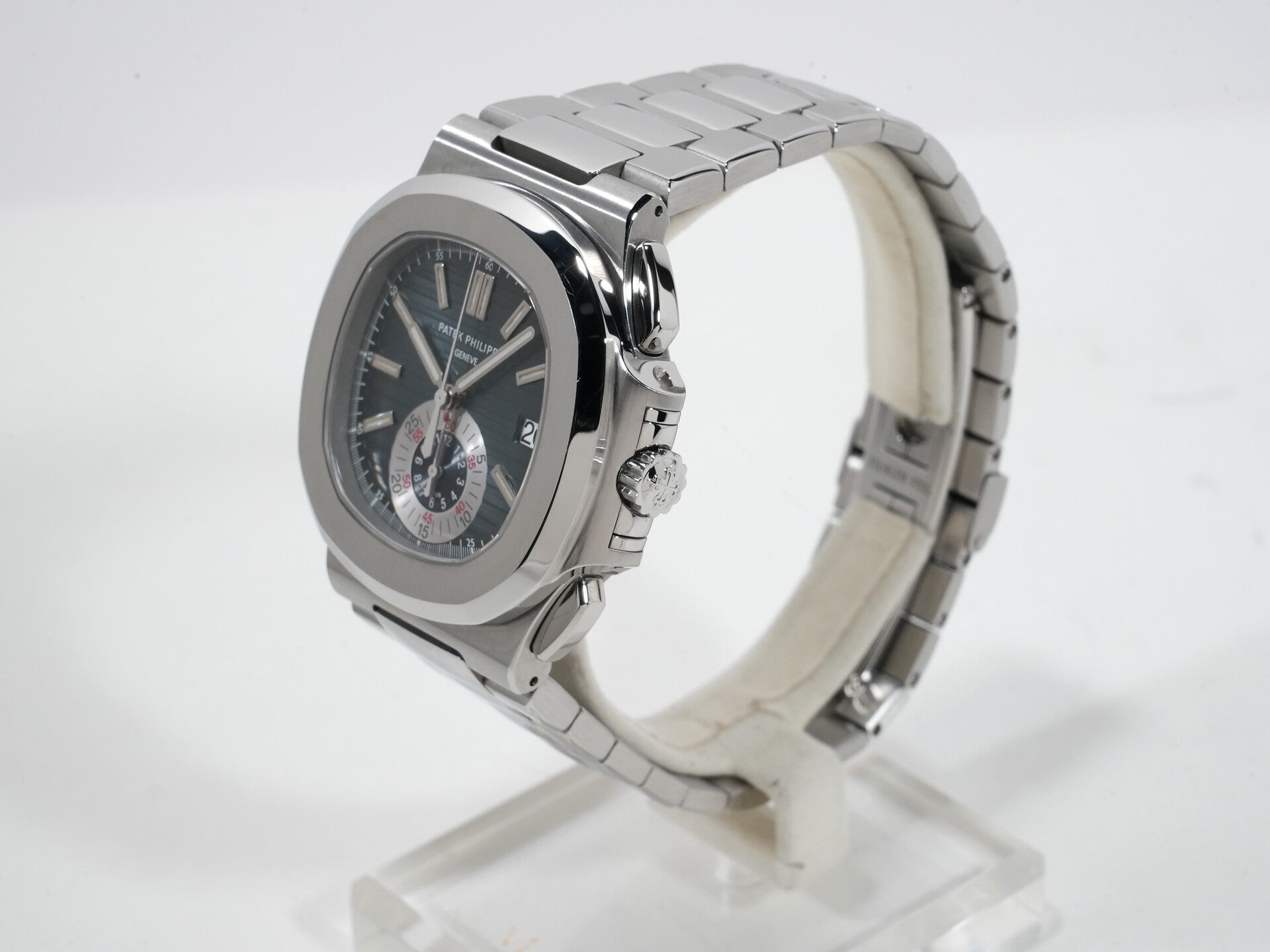 パテックフィリップ ノーチラス クロノグラフ Ref.5980/1A-001 SS ブルー文字盤 美中古 npknywtx
