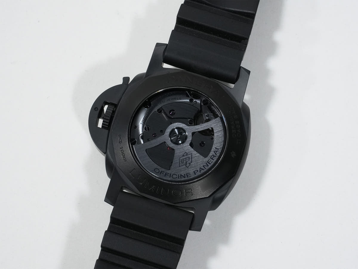 パネライ ルミノール ディエチ ジョルニ GMT チェラミカ Ref.PAM01483 BLACK CERAMIC グリーン文字盤 美中古 p2wc783g