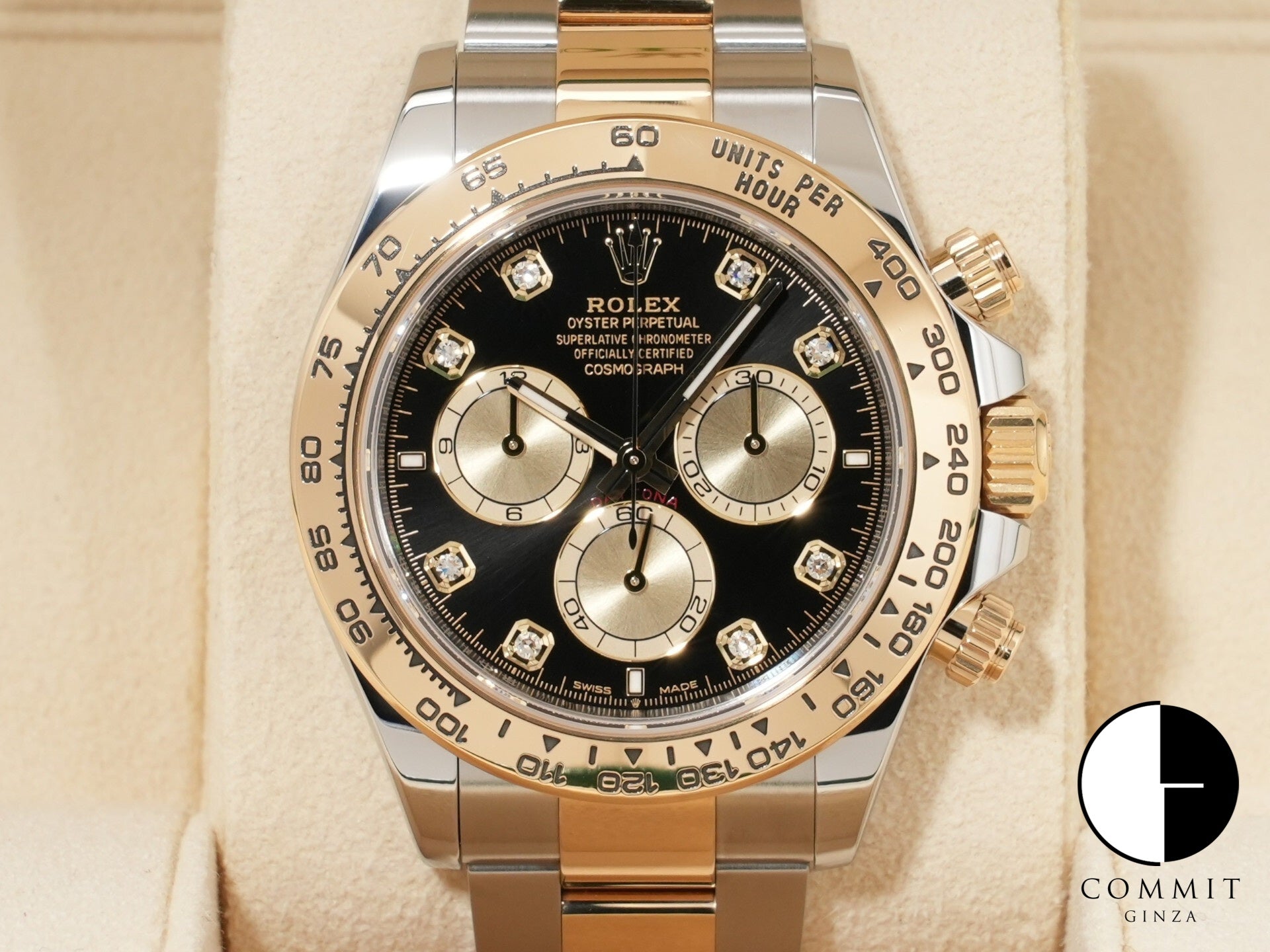 ロレックス デイトナ Ref.126503G SS/YG ブラックxゴールデンx8Pダイヤ文字盤 美中古 fw4d8ahk