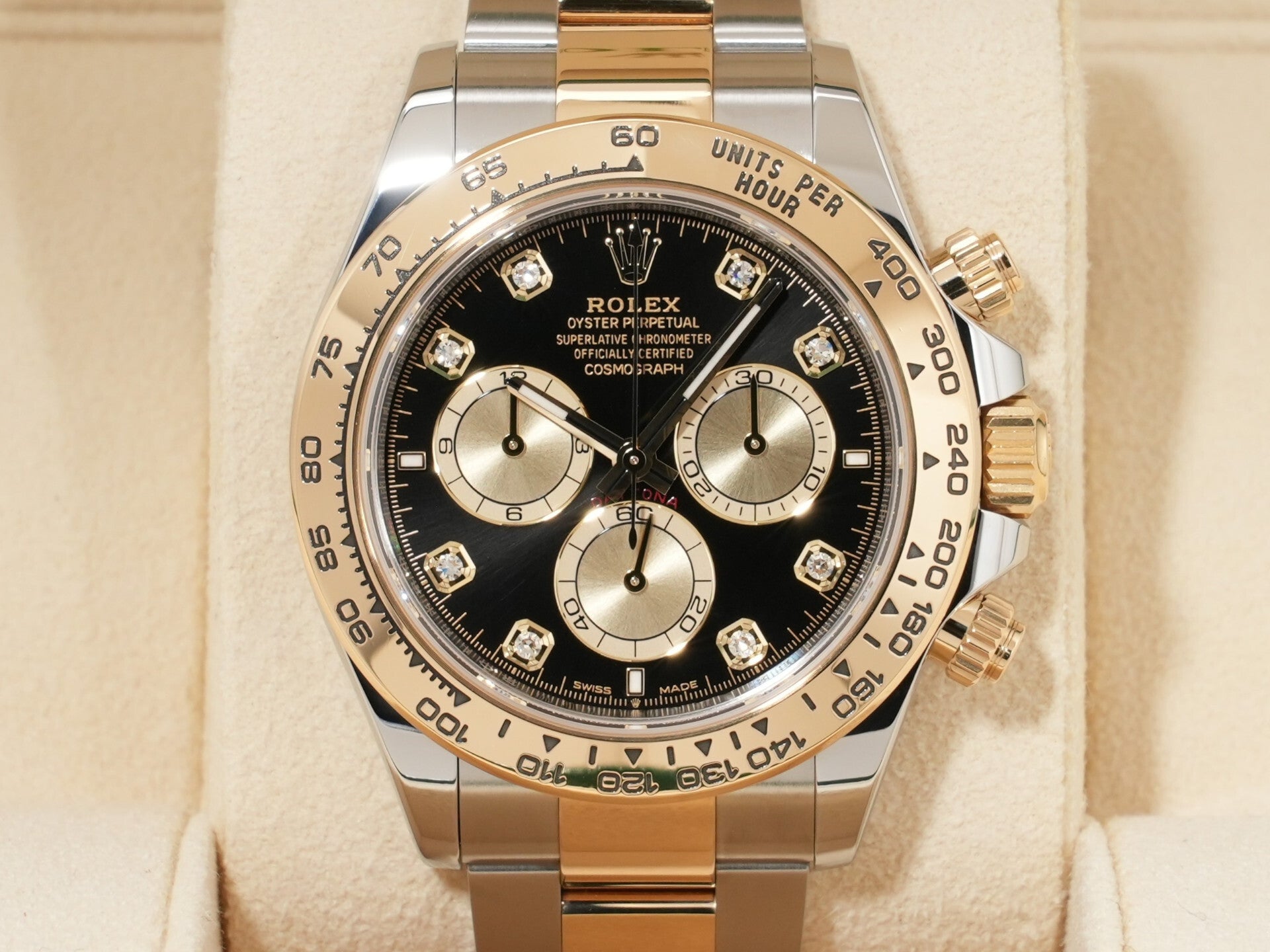 ロレックス デイトナ Ref.126503G SS/YG ブラックxゴールデンx8Pダイヤ文字盤 美中古 fw4d8ahk