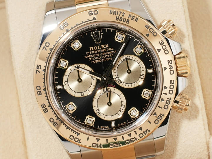 ロレックス デイトナ Ref.126503G ステンレススチール/イエローゴールド ブラックxゴールデンx8Pダイヤ文字盤