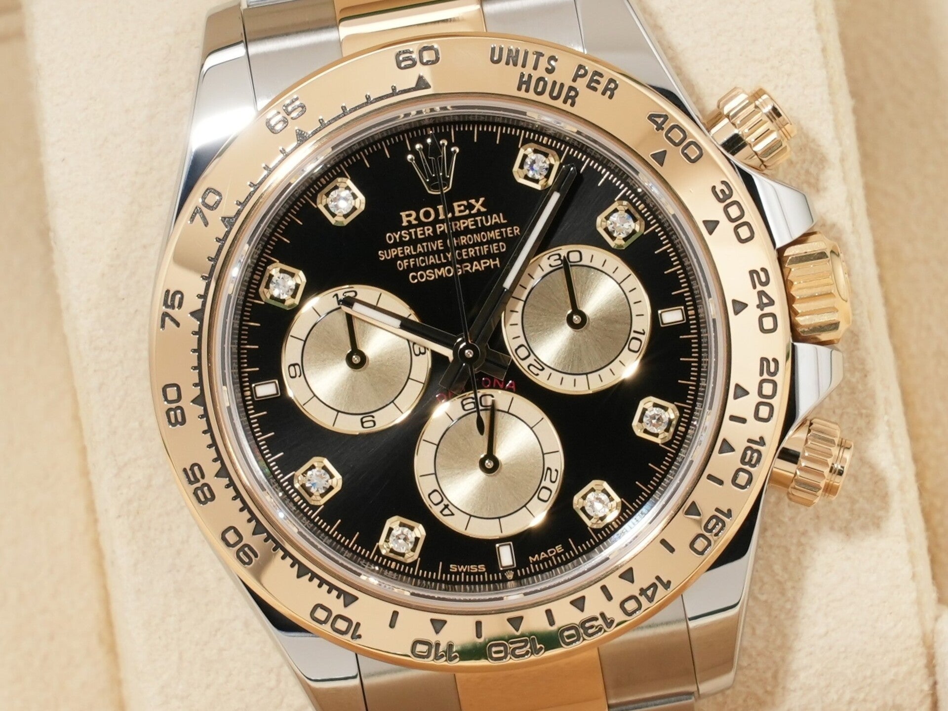 ロレックス デイトナ Ref.126503G ステンレススチール/イエローゴールド ブラックxゴールデンx8Pダイヤ文字盤