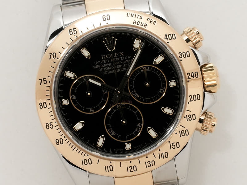 ロレックス デイトナ Ref.116523 SS/YG ブラック文字盤 中古 tufbcsjw