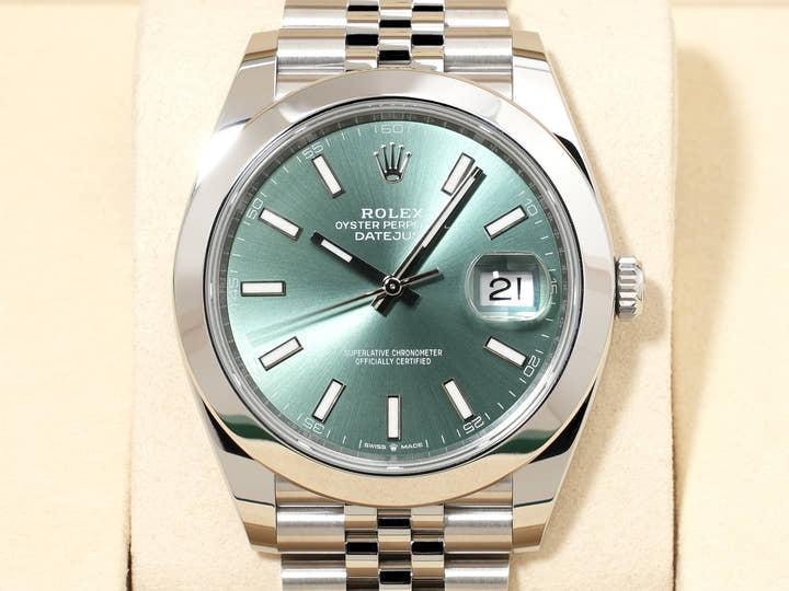 Rolex Datejust 41 Ref. 126300 Stainless Steel Mint Green Dial