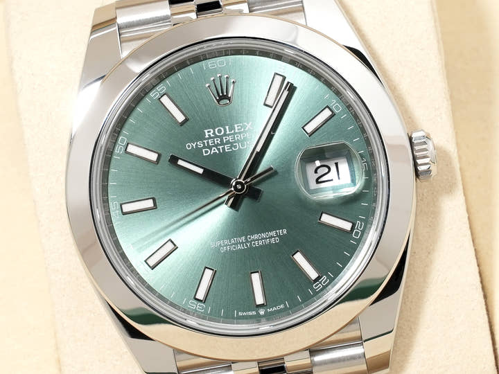 Rolex Datejust 41 Ref. 126300 Stainless Steel Mint Green Dial