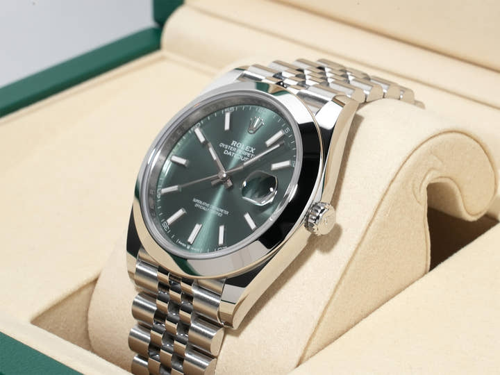 Rolex Datejust 41 Ref. 126300 Stainless Steel Mint Green Dial