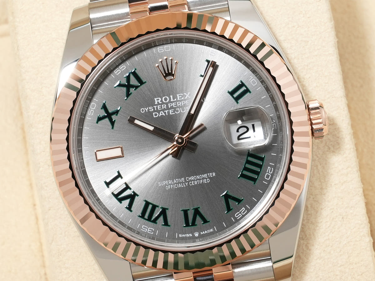 ロレックス デイトジャスト41 Ref.126331 SS/ERG スレートローマン文字盤 ジュビリーブレスレット 未使用 9rypzr9d