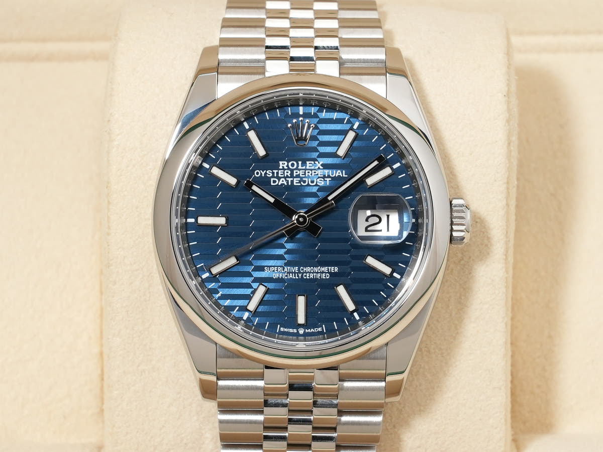 ロレックス デイトジャスト36 Ref.126200 SS ブルーフルーテッド文字盤 美品 n4ymkv9k