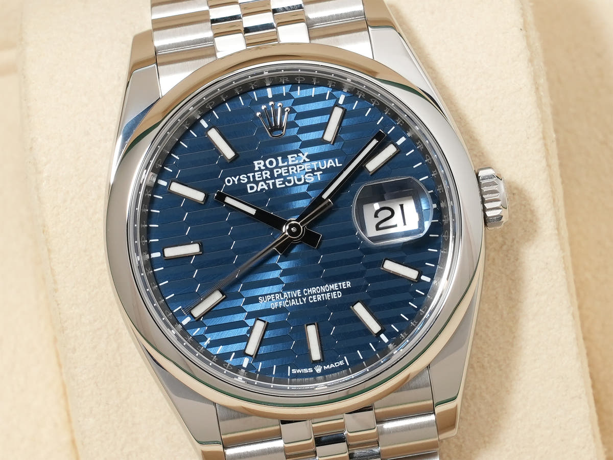 ロレックス デイトジャスト36 Ref.126200 SS ブルーフルーテッド文字盤 美品 n4ymkv9k