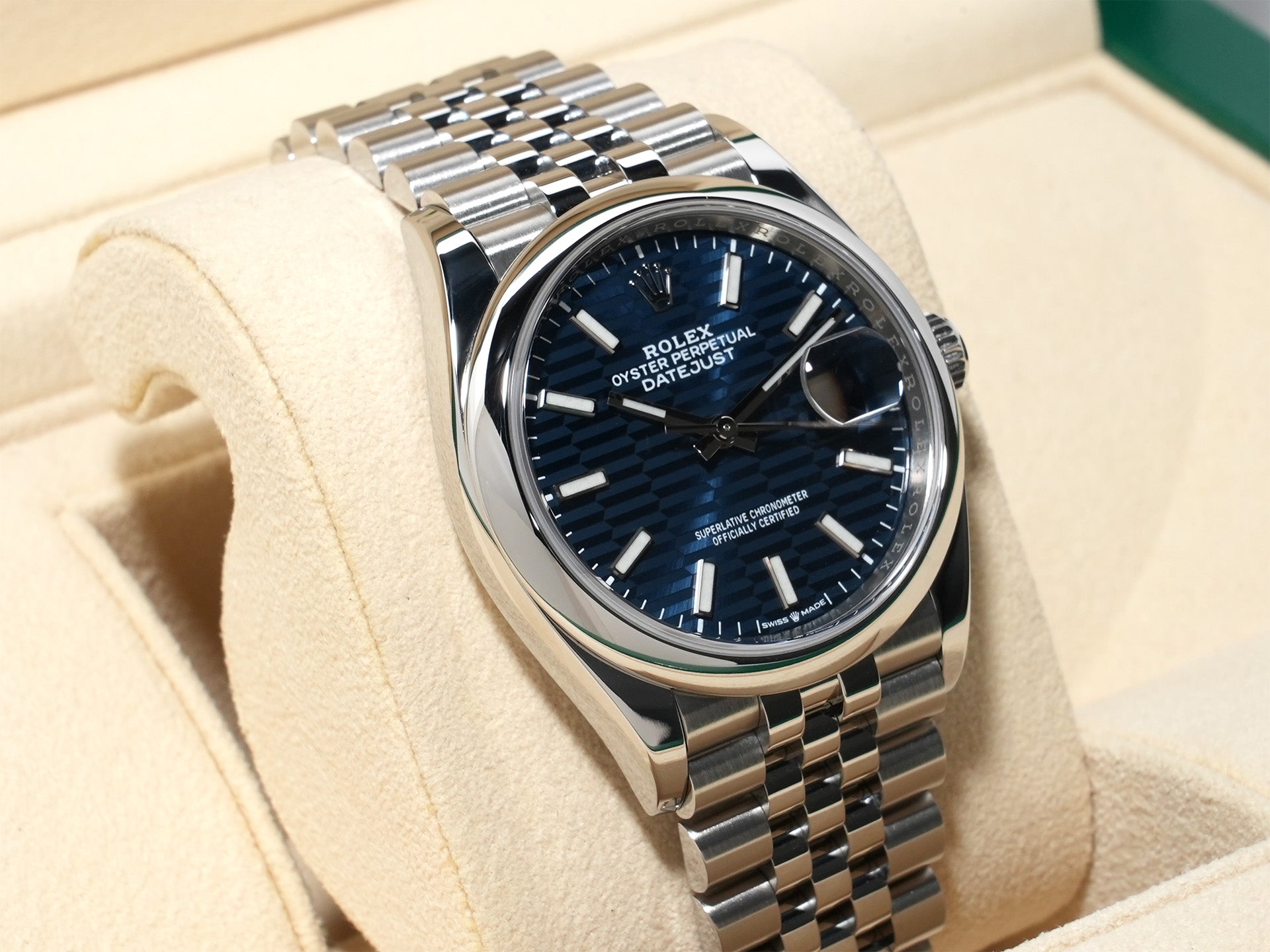ロレックス デイトジャスト36 Ref.126200 SS ブルーフルーテッド文字盤 美品 n4ymkv9k