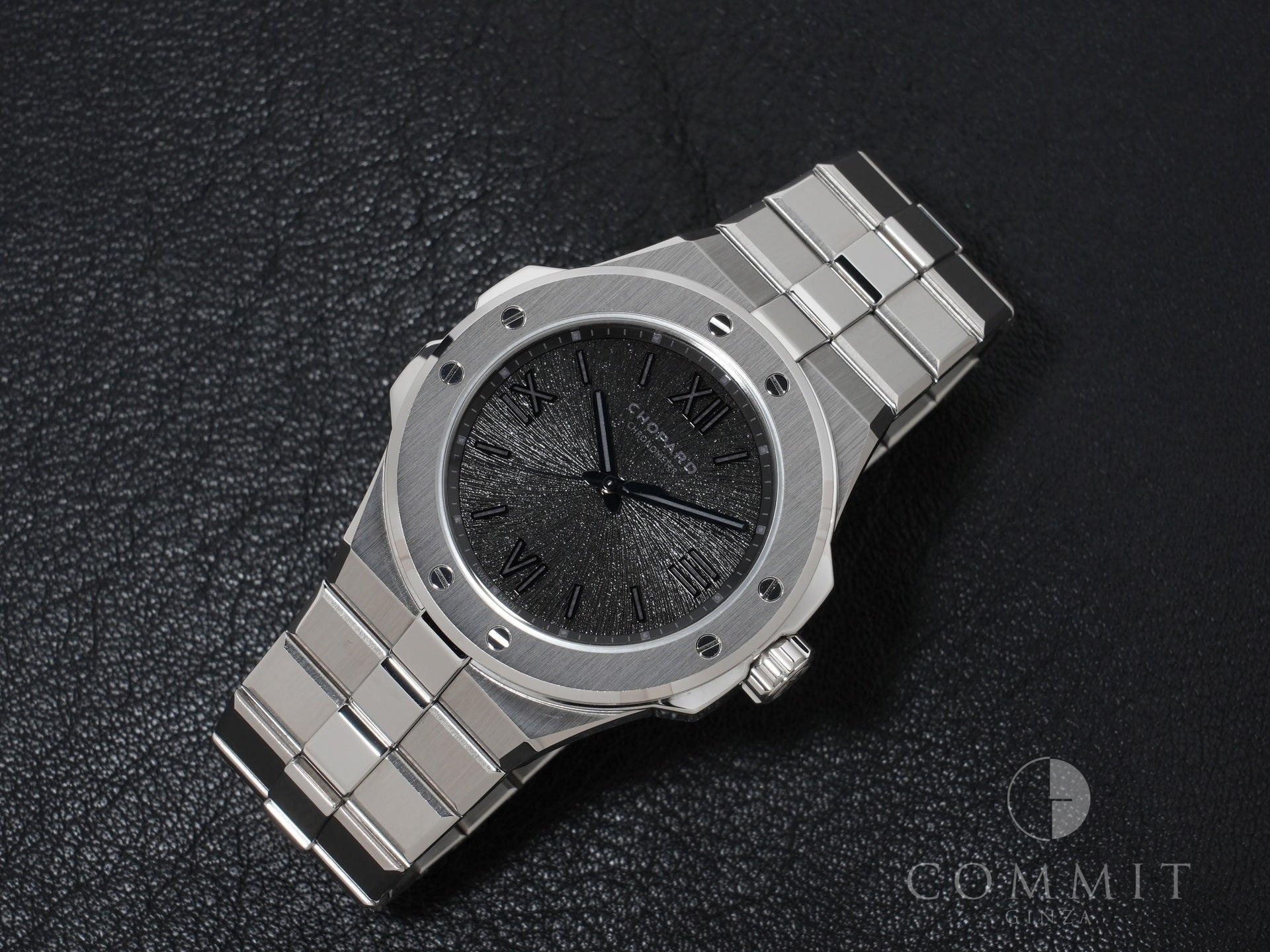 ショパール アルパイン イーグル 41 SHIKKOKU Ref.298600-3021 LUCENT STEEL ブラック文字盤 美中古 qenewgts