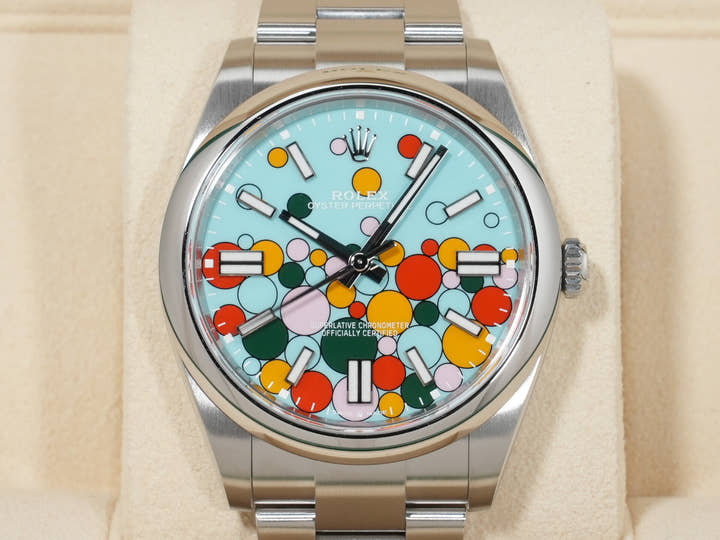 ロレックス オイスターパーペチュアル41 Ref.124300 ステンレススチール セレブレーションモチーフ文字盤